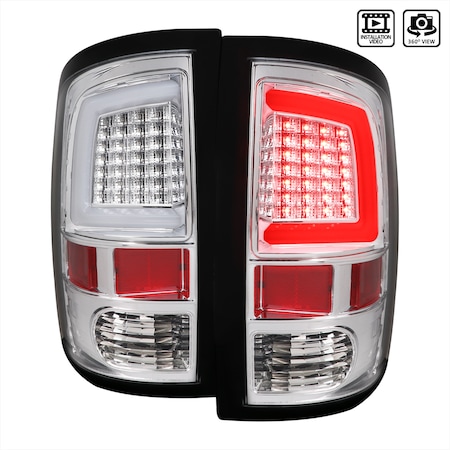 Spec-D Tuning Dodge Ram Led Light Bar Tail Light 2009-2018, PK2 LT-RAM09CLED-G2-TM